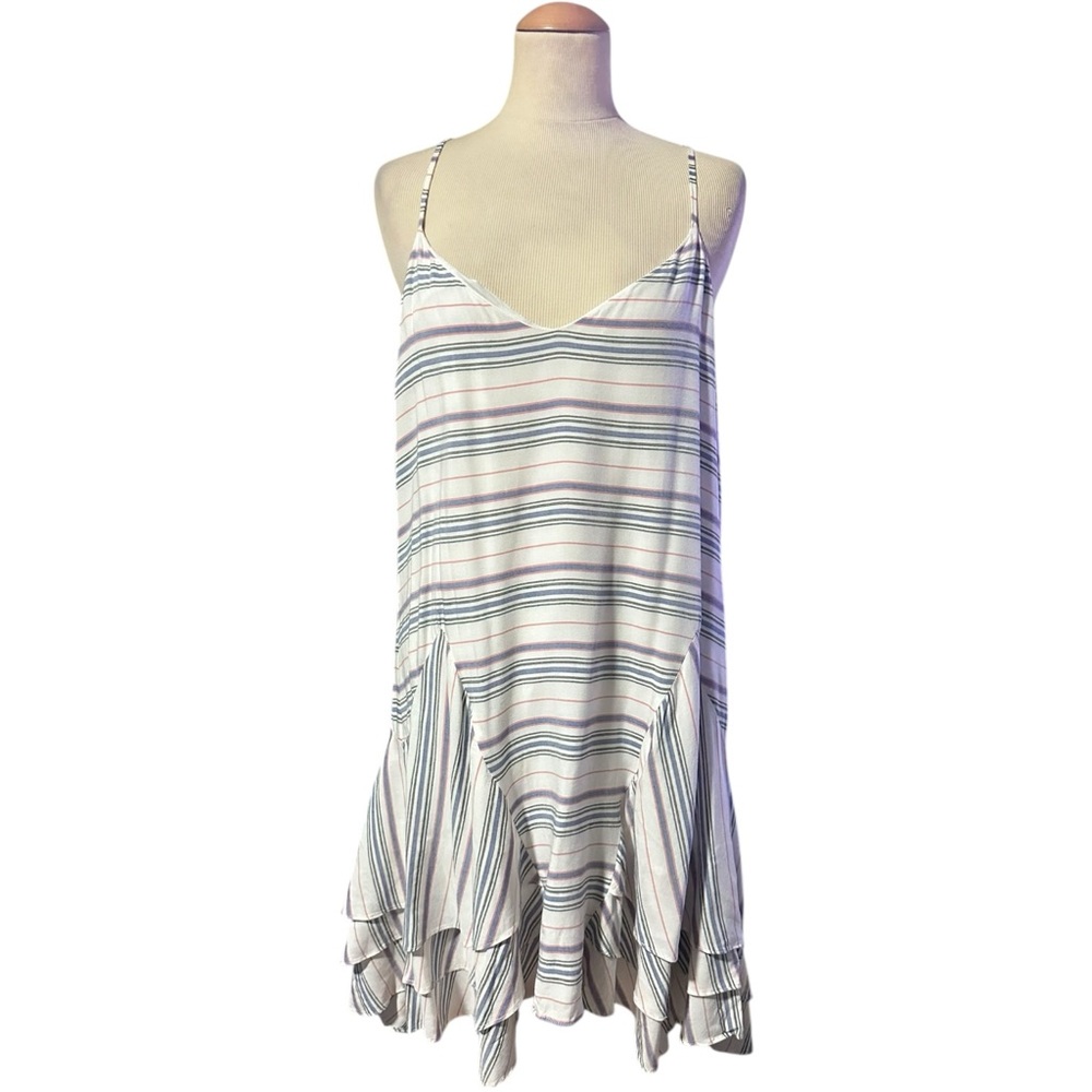 Saks Fifth Avenue Stripe Flare Mini Dress Multicolor Large
